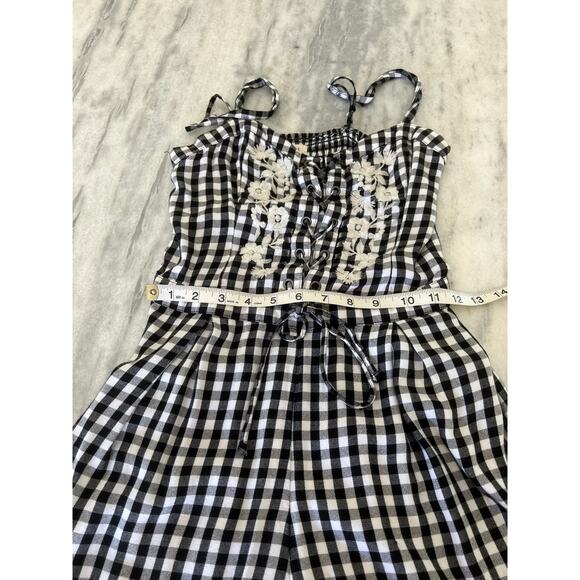 Hollister- Gingham Black and White Romper Size Small - Picture 7 of 8